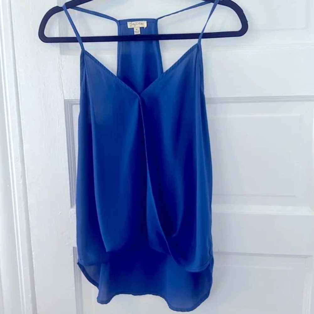 Lily White Blue Top